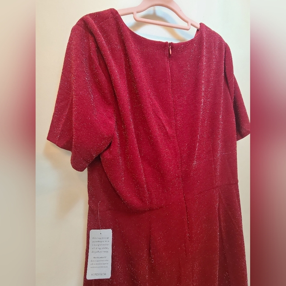 NEW Women's London Times Side Twist Flounce Hem shimmering Sheath Dress Size 16 - Picture 6 of 7